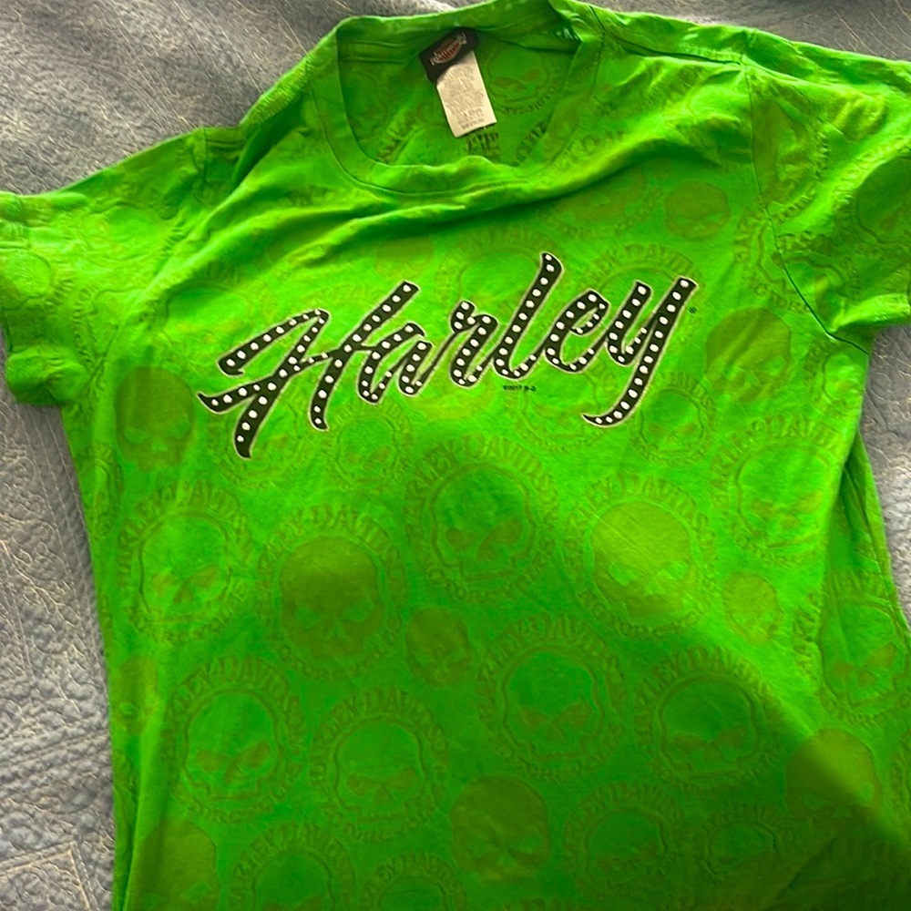 harley davidson skull mesh rhinestone t shirt